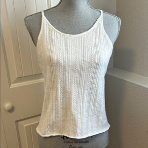 White Ribbed Knit Tank Top size small